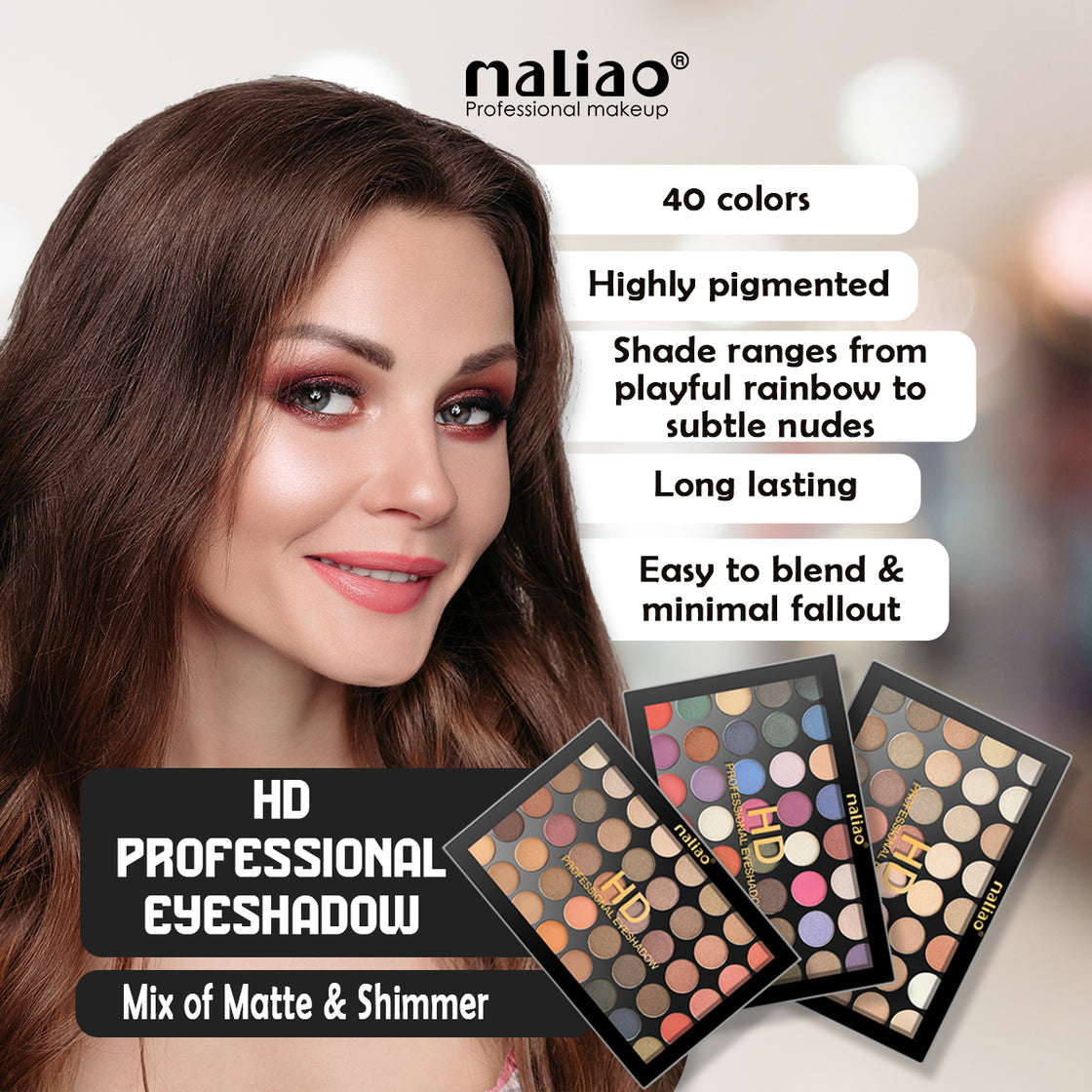 Maliao HD 40 Colors Professional Eyeshadow Palette